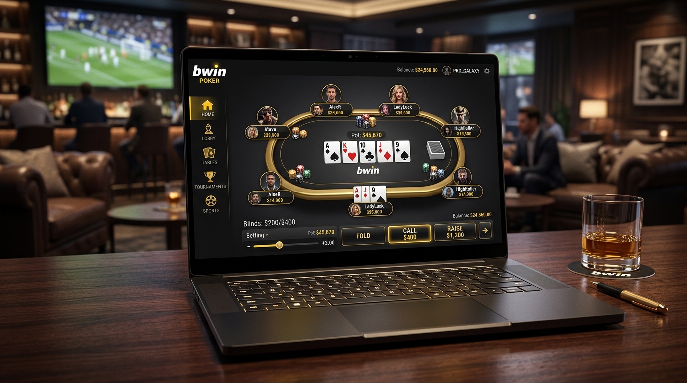 Bwin Poker — Interface de jeu premium