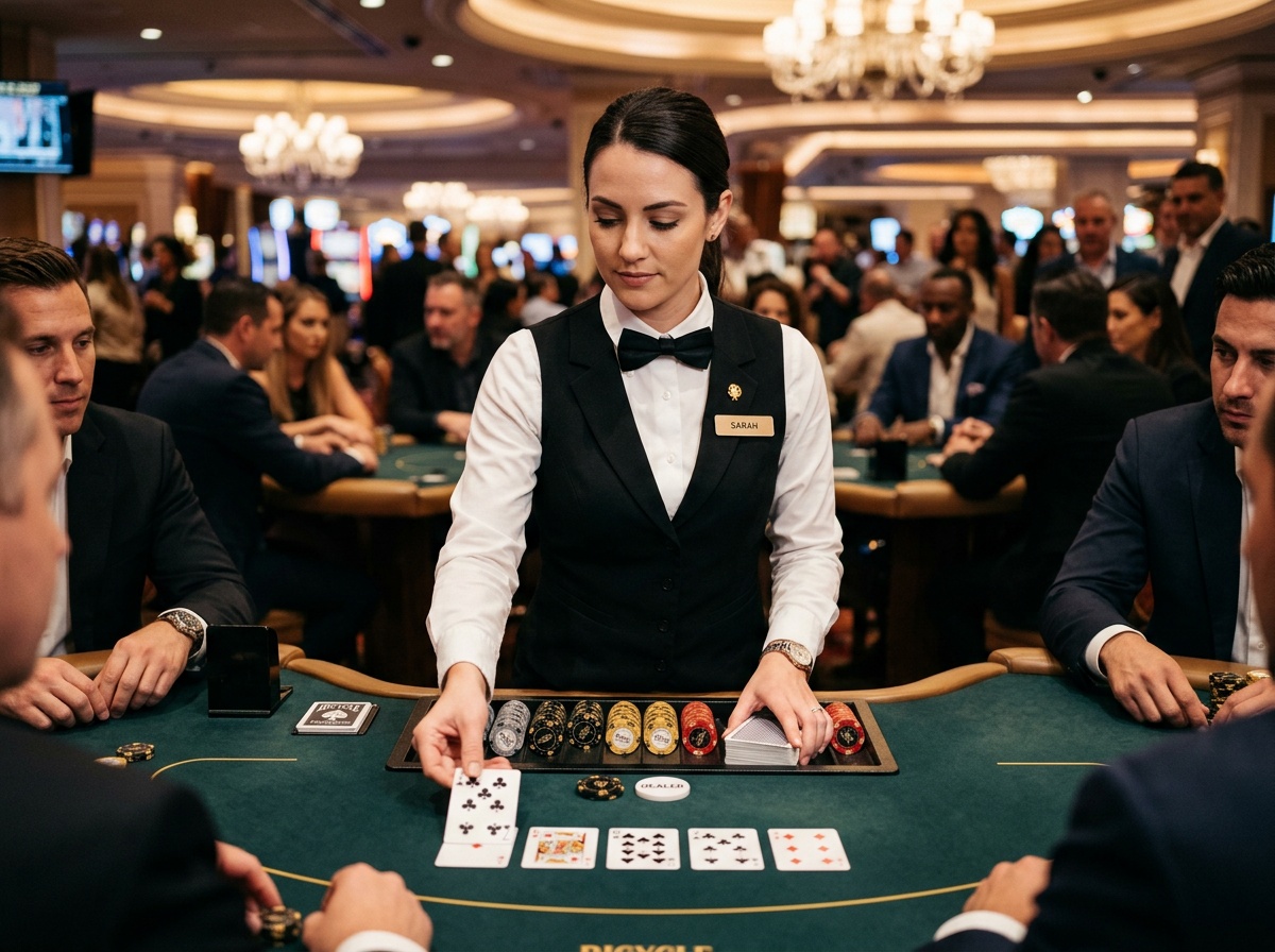 Croupier au casino
